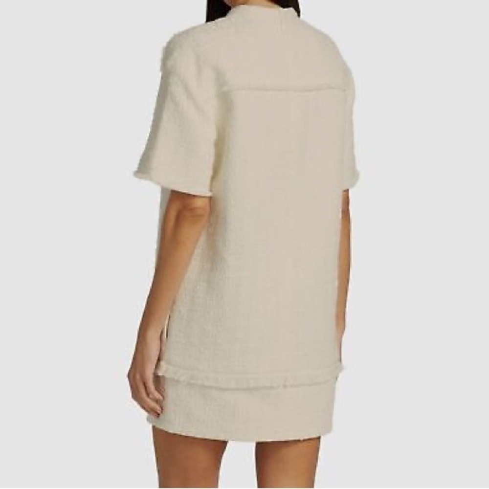 Proenza Schouler Short Sleeve Boucle Tweed mini Dress White 0 2 4 NWT - Picture 3 of 7